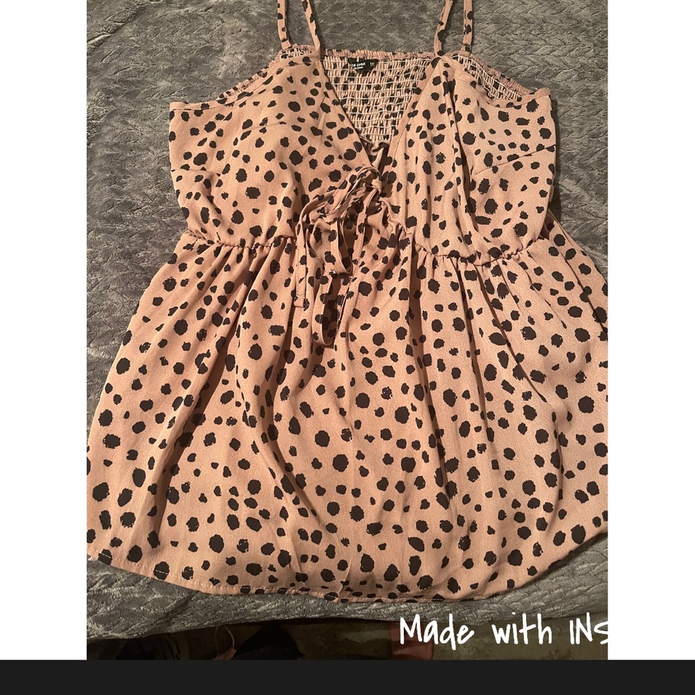Shein top new never worn 1x print camel/black